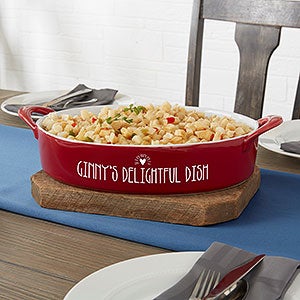 Made With Love Personalized Oval Baking Dish - Red - 31336R-O