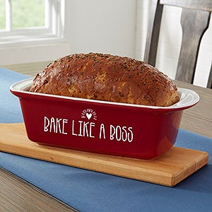 Made With Love Personalized Loaf Pan-Red - 31337R-L