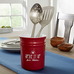 Made With Love Personalized Utensil Holder-Red - 31338R-U