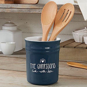Made With Love Personalized Utensil Holder - Navy - 31338N-U