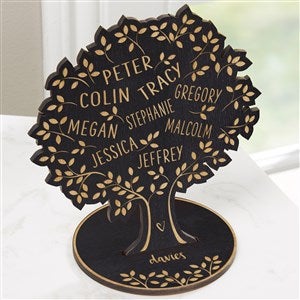Family Tree Of Life Personalized Black Stain Wood Keepsake - 31365-BK