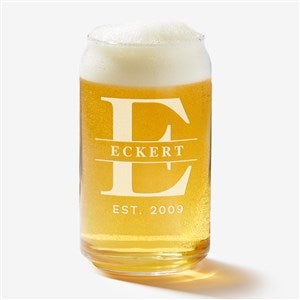 Lavish Last Name Personalized 16 oz Beer Can Glass - 31381-B