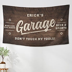 The Garage Personalized 35x60 Wall Tapestry - 31388