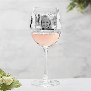 Photo Collage Personalized 12 oz White Wine Glass - 31390-WN
