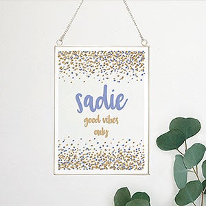 Sparkling Name Personalized Hanging Glass Wall Decor - 31399