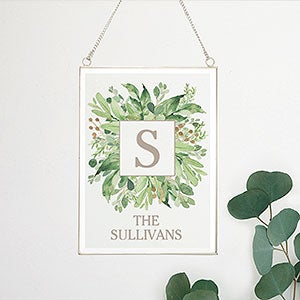 Spring Greenery Personalized Hanging Glass Wall Decor - 31402