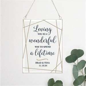 Love For A Lifetime Personalized Hanging Glass Wall Decor - 31404