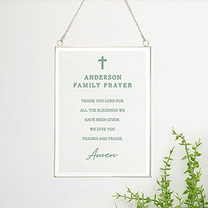 Family Prayer Personalized Hanging Glass Wall Decor - 31406