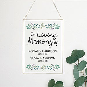 Serene Memorial Personalized Hanging Glass Wall Decor - 31410