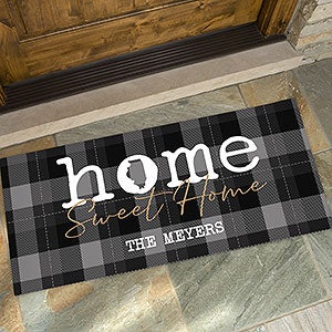 Home Sweet Home Personalized Plaid State Doormat 24x48 - 31457-O