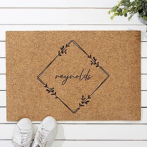 Modern Diamond Personalized 18x27 Synthetic Coir Doormat - 31461