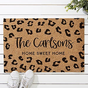 Leopard Print Personalized 18x27 Synthetic Coir Doormat - 31463