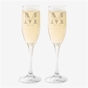 Lavish Last Name Engraved Champagne Flute - 31479