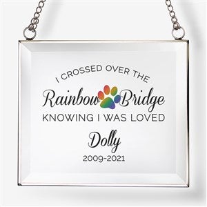 Rainbow Bridge Pet Memorial Personalized Glass Suncatcher - 31509