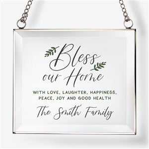 Bless This Home Personalized Glass Suncatcher - 31510