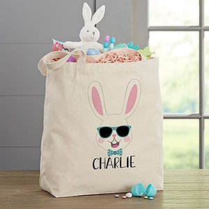 Build Your Own Boy Bunny Personalized Easter 20x15 Canvas Tote Bag - 31520-L