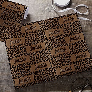 Leopard Print Personalized Wrapping Paper Roll - 31559