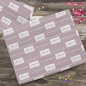 Hand Drawn Patterns Personalized Wrapping Paper Roll - 31561