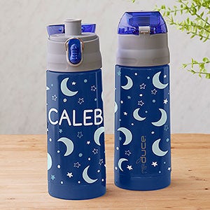 Moon & Stars Personalized 13oz Reduce Frostee Water Bottle - Blue - 31580-B