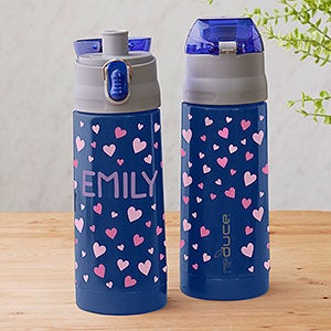 Hearts Personalized 13oz Reduce Frostee Water Bottle - Blue - 31581-B