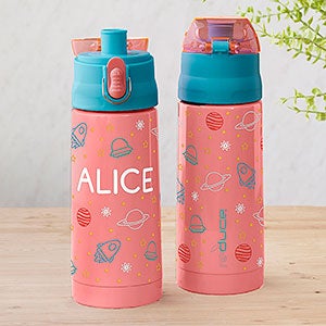 Outer Space Personalized 13oz Reduce Frostee Water Bottle - Coral - 31582-P