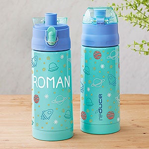 Outer Space Personalized 13oz Reduce Frostee Water Bottle - Aqua - 31582-A