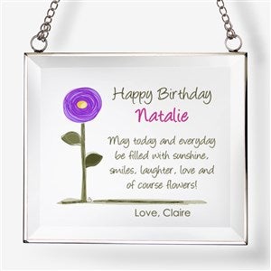 Birthday Blooms Personalized Glass Suncatcher - 31584