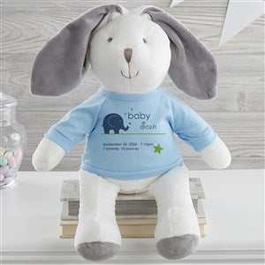 New Arrival Personalized Baby  White Plush Bunny-Blue - 31598-WB