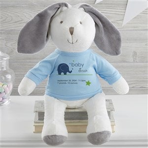 New Arrival Personalized Baby White Plush Bunny-Blue - 31598-WB