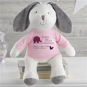 New Arrival Personalized Baby White Plush Bunny-Pink - 31598-WP