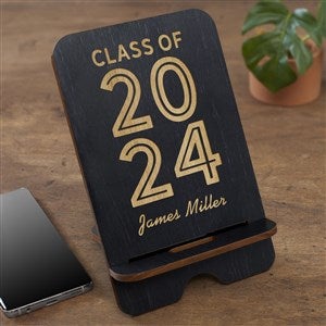 Graduating Class Of Personalized Black Poplar Wooden Phone Stand - 31607-BLK