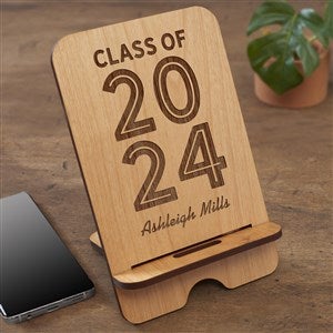 Graduating Class Of Personalized Natural Wooden Phone Stand - 31607-N
