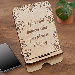 Create Your Own Personalized Wooden Phone Stand- Whitewash - 31611-W