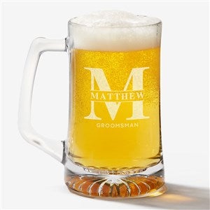 Lavish Groomsmen Wedding Engraved 25 oz. Beer Mug Glass - 31620-M