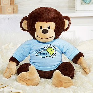 Get Well Personalized Plush Monkey- Blue - 31631-B