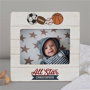 Sports Personalized Baby Shiplap Frame 4x6 Vertical - 31634-4x6V