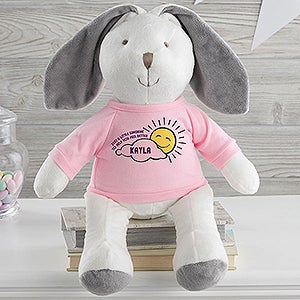 Get Well Personalized  White Plush Bunny-Pink - 31639-WP