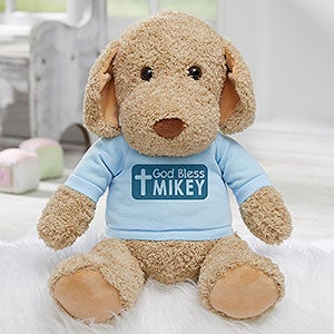 God Bless Personalized Plush Dog- Blue - 31640-B