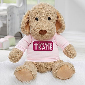 God Bless Personalized Plush Dog- Pink - 31640-P