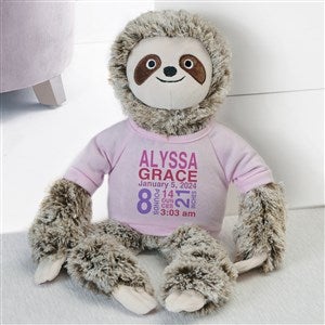 All About Baby Personalized Plush Sloth- Pink - 31650-P