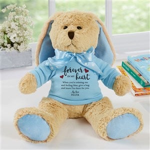 Memorial Personalized Tan/Blue Plush Bunny Bear - 31665-B