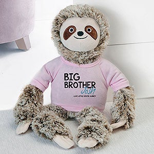 Personalized Plush Sloth - Big Brother - Pink - 31693-P