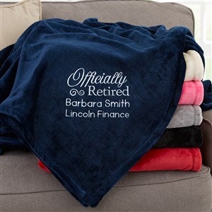Officially Retired Personalized 50x60 Navy Fleece Blanket - 31748-SN