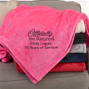 Officially Retired Personalized 50x60 Pink Fleece Blanket - 31748-SP