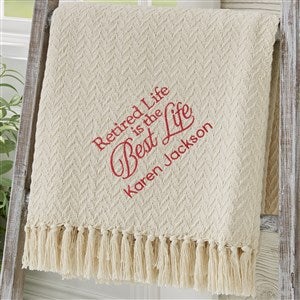 Retired Life Embroidered Afghan - 31750