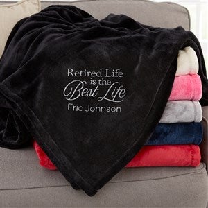 Retired Life Personalized 50x60 Black Fleece Blanket - 31751-SB