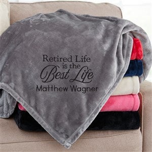 Retired Life Personalized 50x60 Grey Fleece Blanket - 31751-SG