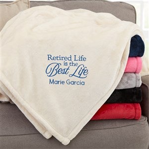 Retired Life Personalized 60x80 Beige Fleece Blanket - 31751-LI