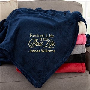 Retired Life Personalized 50x60 Navy Fleece Blanket - 31751-SN