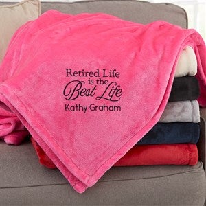 Retired Life Personalized 60x80 Pink Fleece Blanket - 31751-LP